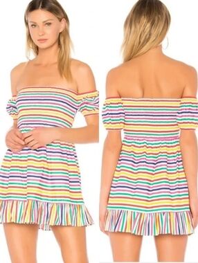 Revolve Lovers + Friends Tony mini dress in Rainbow size small